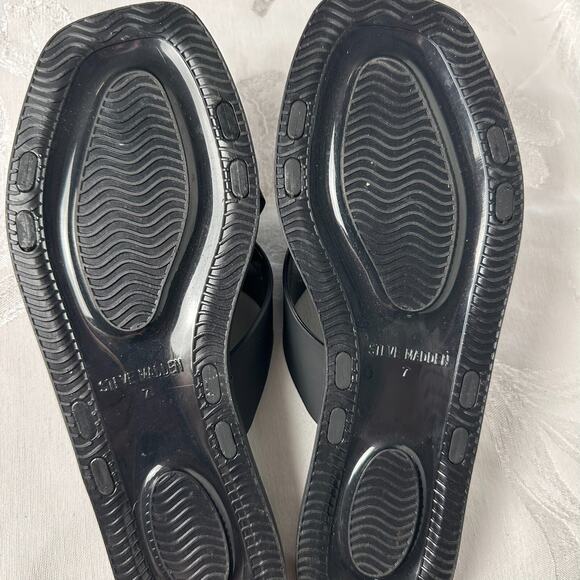 Steve Madden Sandals Womens Horizon Slide Flats Slip Black Casual Beach Size 7M - Picture 6 of 6